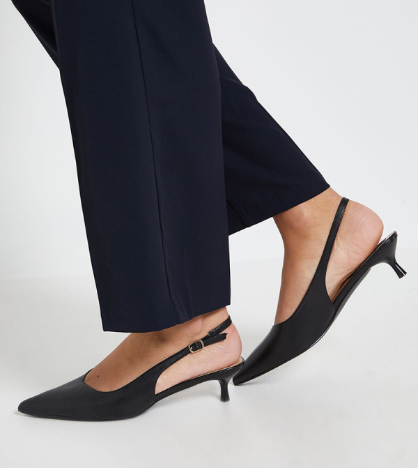 Faelina Faux Leather Slingback Kitten Heel Pumps