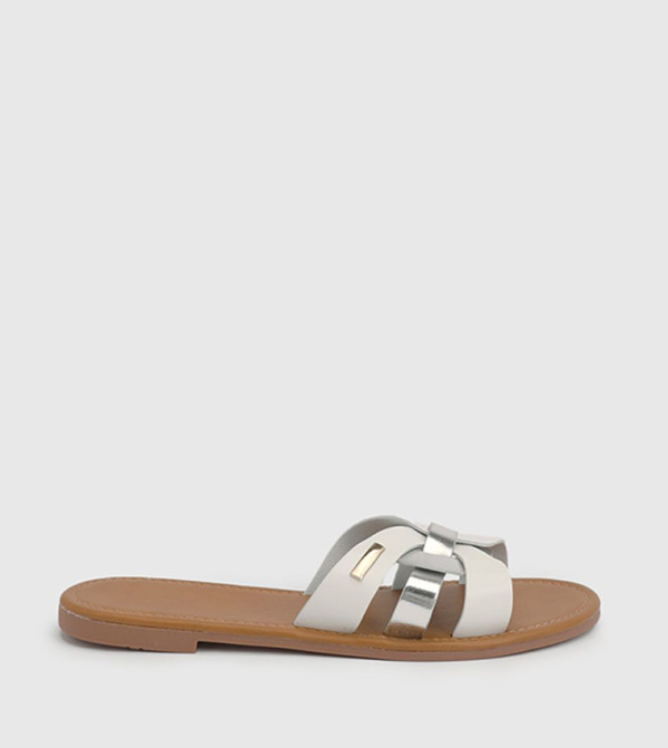 Myla Faux Leather Interwoven Flat Sandals