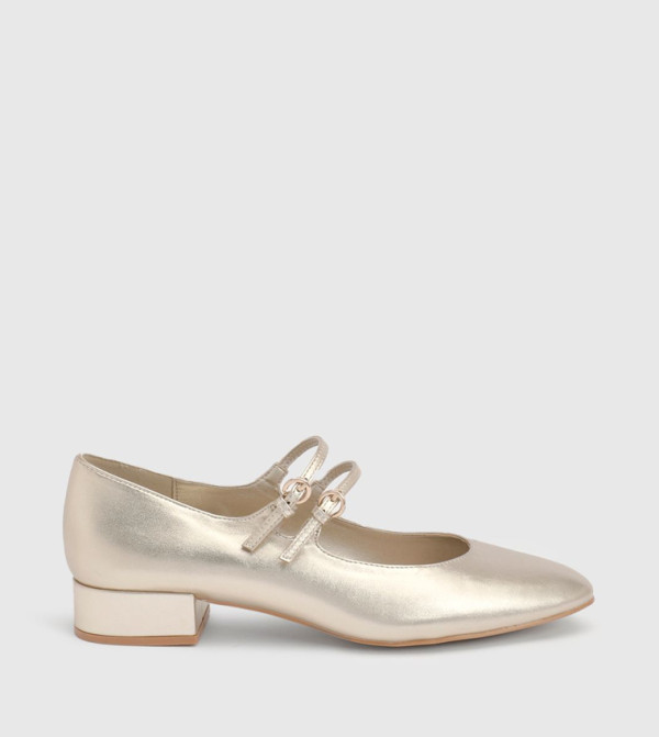 Maxine Faux Leather Double Buckle Mary Jane Pumps