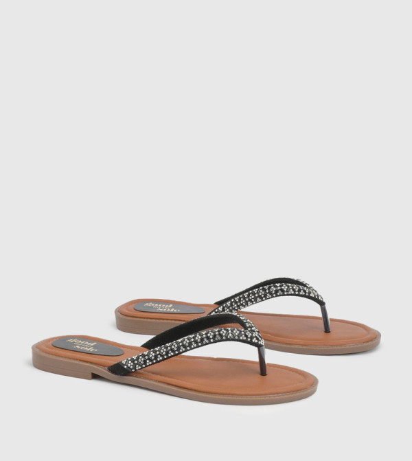 Diamante Toe-Post Flat Sandals
