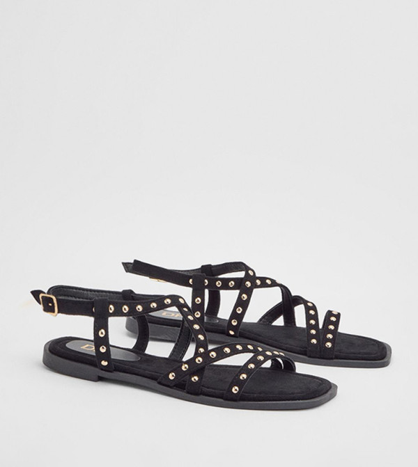 Ellis Faux Suede Studded Gladiator Flat Sandals