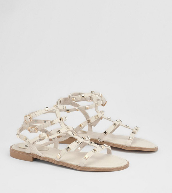 Micheala Faux Leather Studded Gladiator Sandals