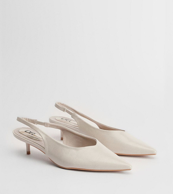 Avarni Faux Leather Slingback Kitten Heel Pumps