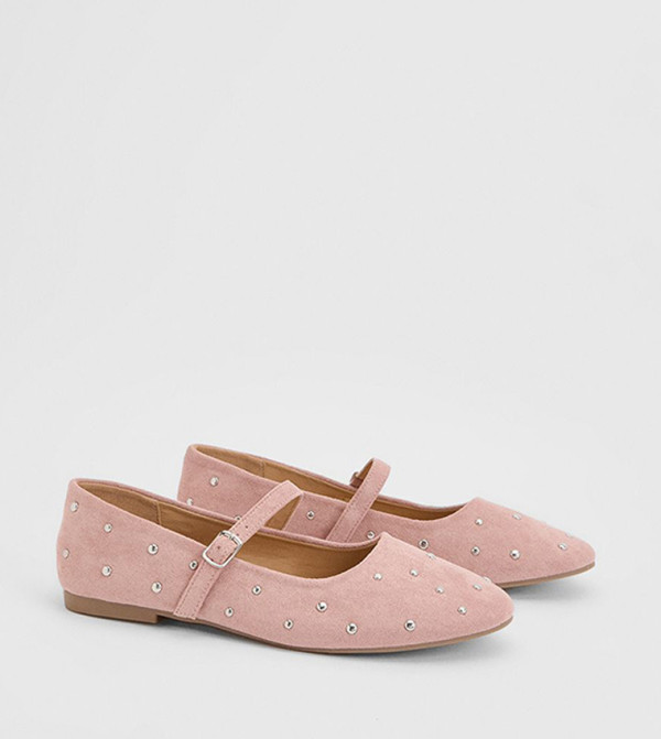 Cressie Studded Faux Suede Mary Jane Shoes