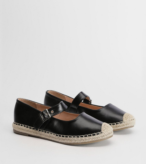 Maxine Faux Leather Espadrille Mary Jane Shoes