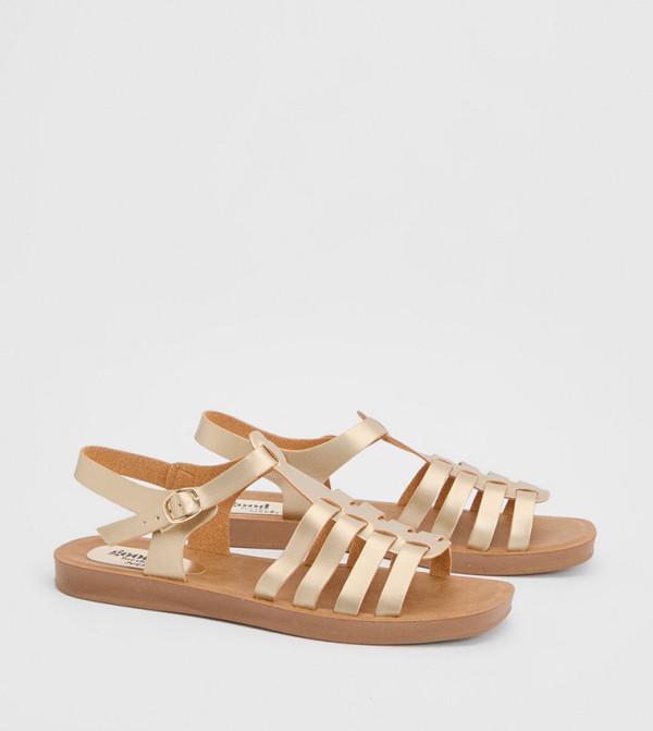Dami Faux Leather T-Bar Flexisole Flat Sandals