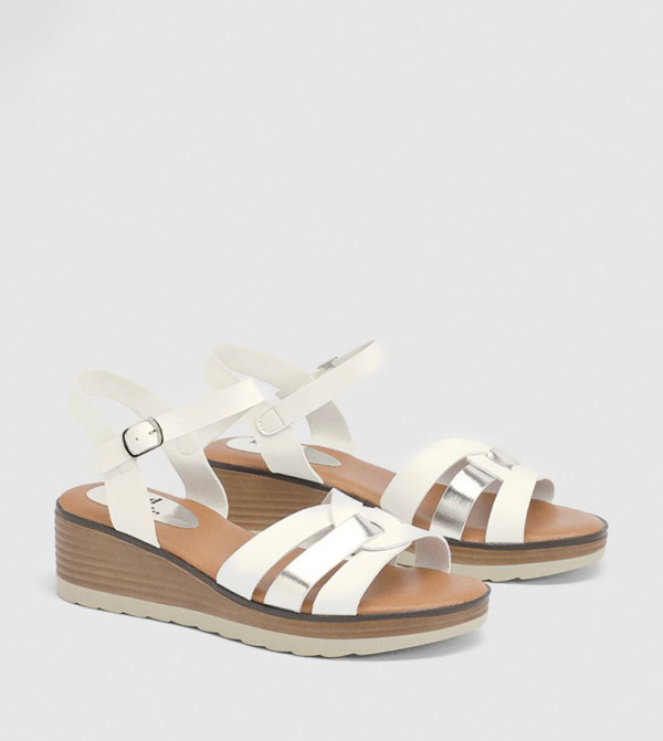 Angela Flexisole Faux Leather Platform Wedge Sandals