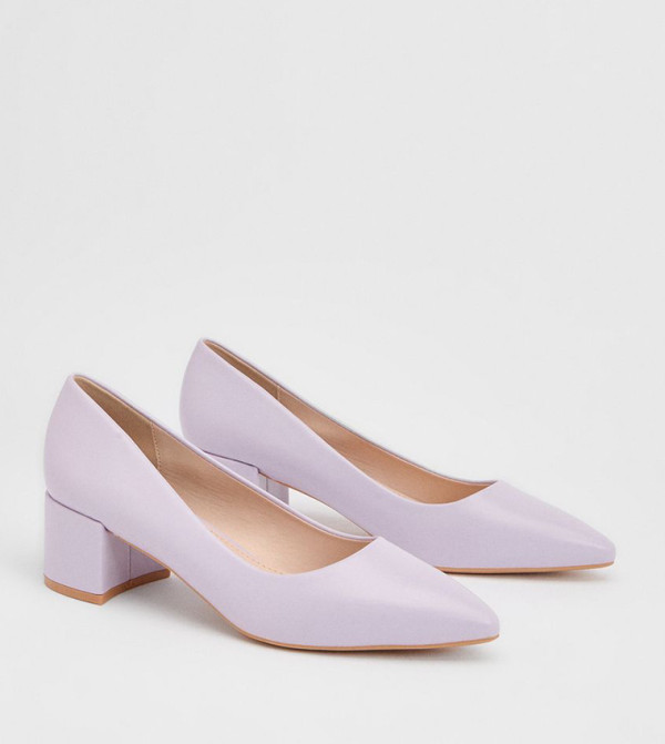 Rebecca Faux Leather Block Heel Pumps