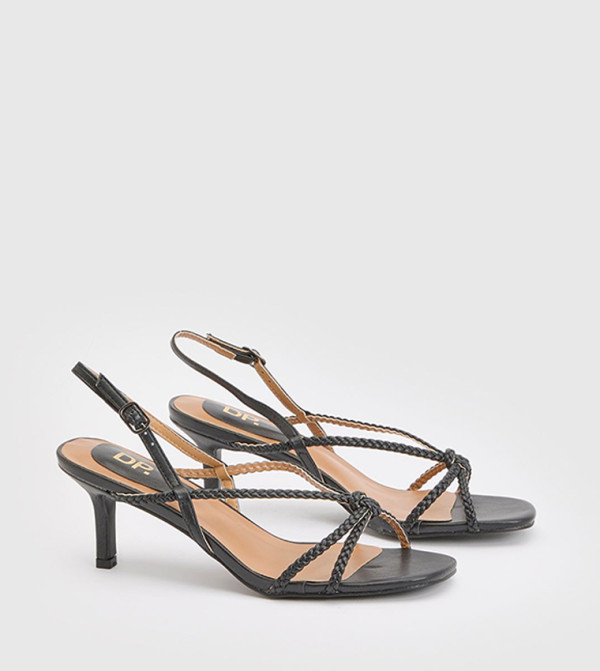 Marcella Braided Faux Leather Heeled Sandals