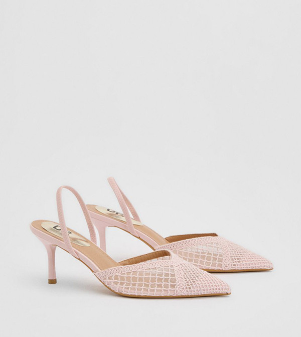 Gracie Mesh Woven Slingback Stiletto Heel Pumps