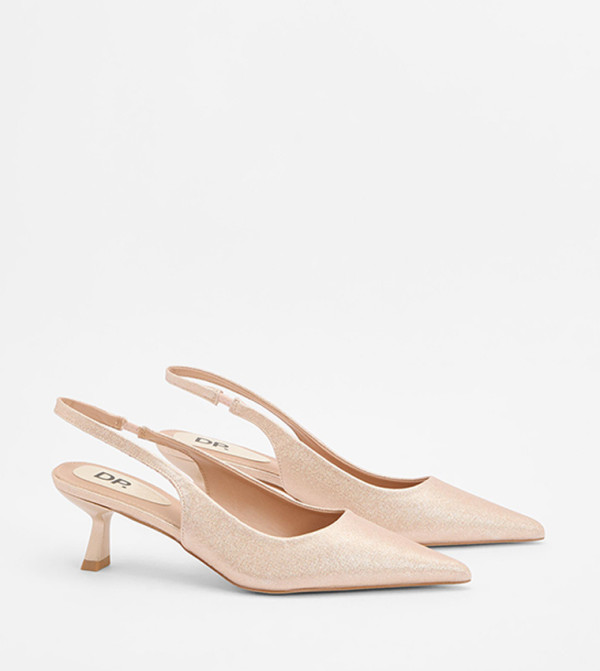 Charlotte Shimmer Point Slingback Kitten Heel Pumps