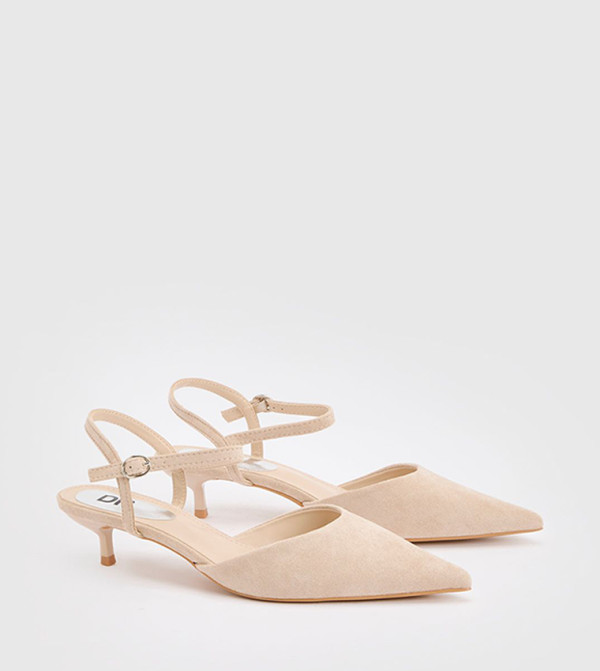 Vicky Faux Suede Point Toe Kitten Heel Pumps