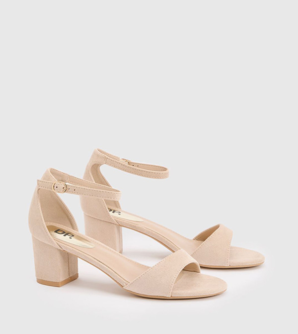 Catty Faux Suede Block Heel Sandals