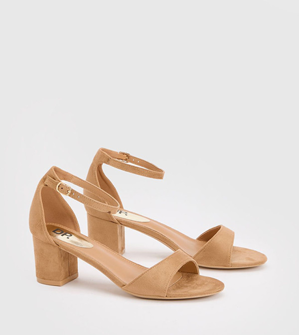 Catty Faux Suede Block Heel Sandals