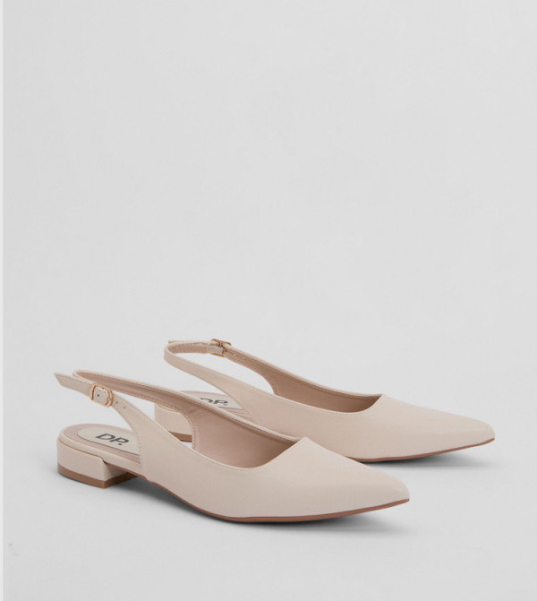 Jerry Slingback Pointed Faux Leather Flat Shoes