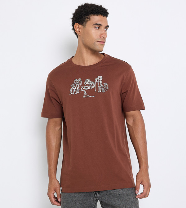 Printed Crew Neck Cotton T-Shirt