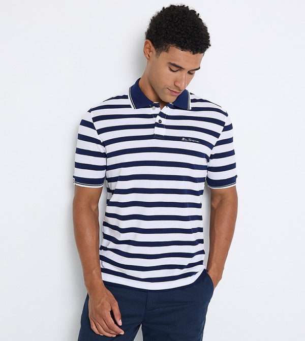 Striped Short Sleeves Polo T-Shirt