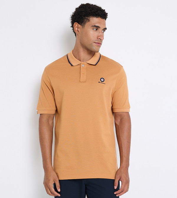Contrast Tipping Short Sleeves Polo T-Shirt