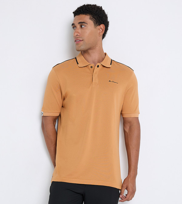 Contrast Tipping Short Sleeves Polo T-Shirt