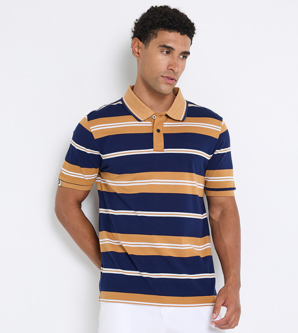 Striped Short Sleeves Polo T-Shirt