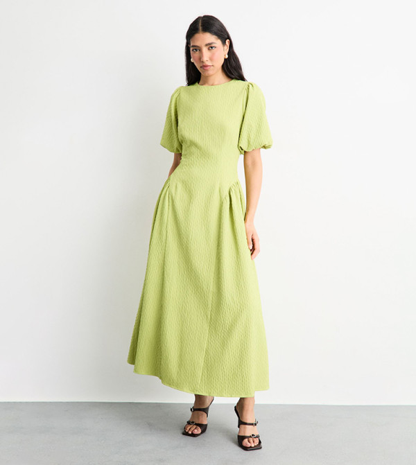 فستان ميداكسي مرن كم باف