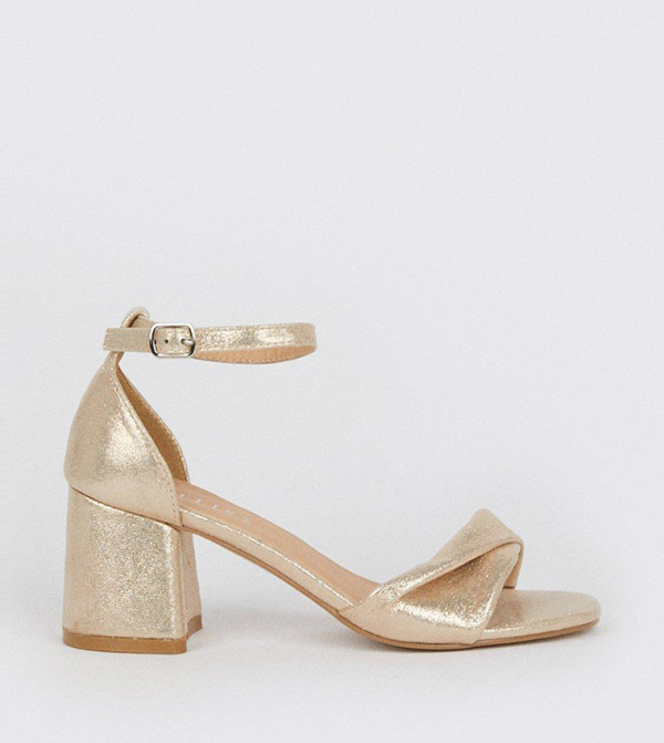 Wide Fit Sophia Soft Twist Low Block Heeled Sandals