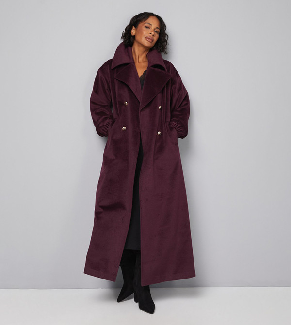 Elastic Cuff Collar Detail Coat
