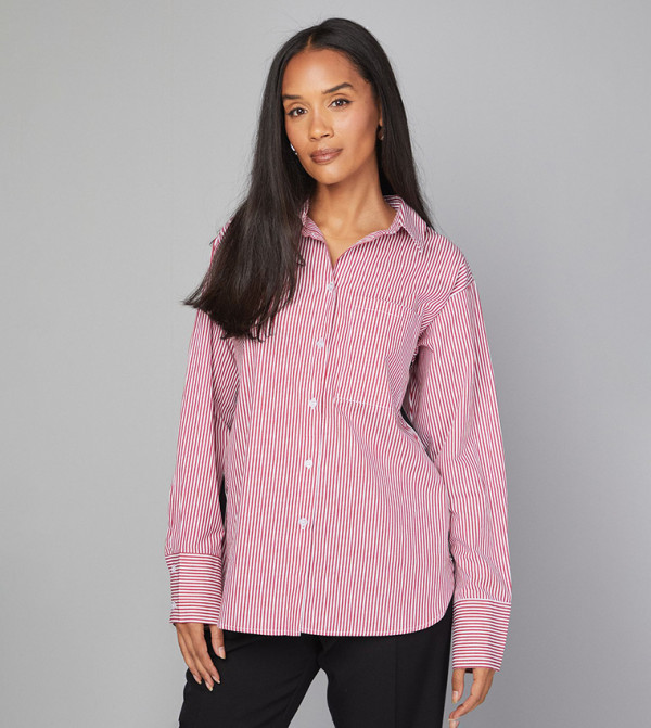 Stripe Pocket Side Tape Shirt
