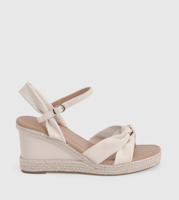 Wide Fit Jada Soft Knot Espadrille High Wedge Sandals