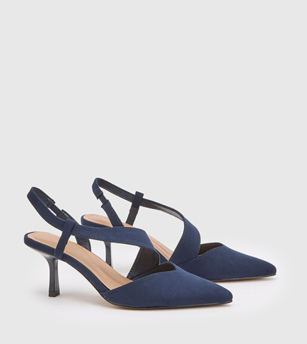Evelyn Asymmetric Slingback Kitten Heel Pumps