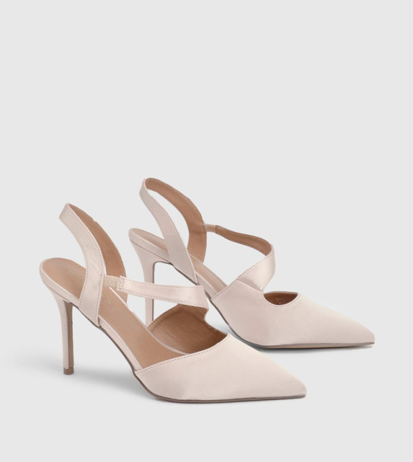 Everly Satin Asymmetric Pointed Stiletto High Heel Pumps