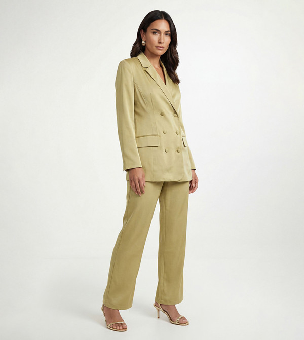 Solid Satin Wide Leg Trousers