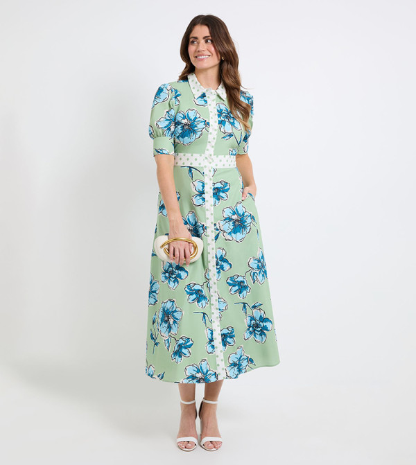 Summer Cotton Floral Shirt dress