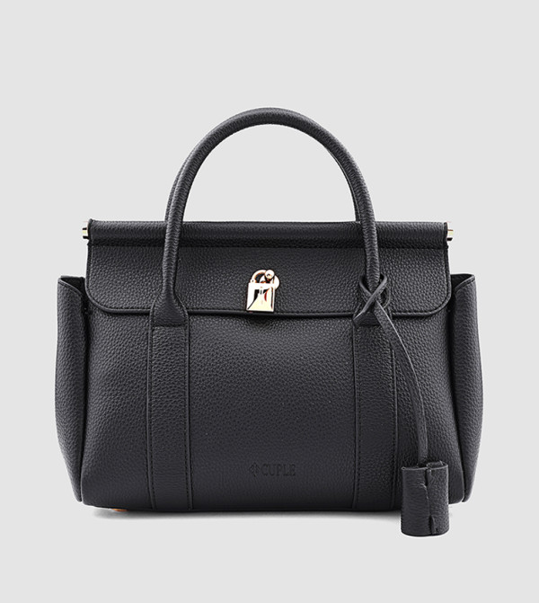 Metal Accent Satchel Bag