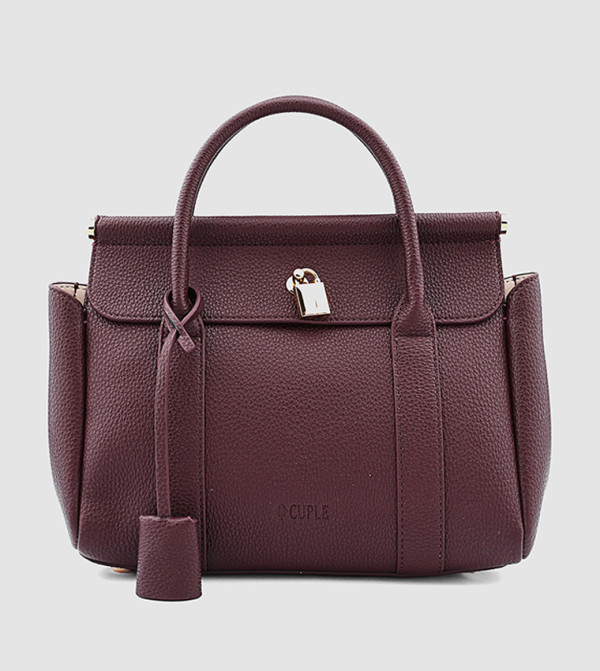 Metal Accent Satchel Bag