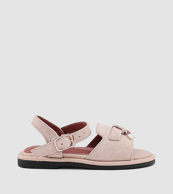 Metal Accent Ankle Loop Flat Sandals