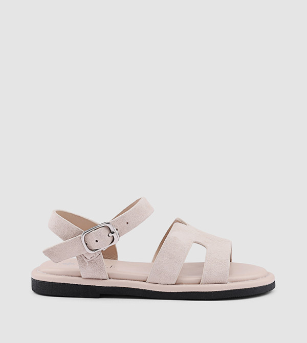 Cut-Out Detail Ankle Loop Flat Sandals