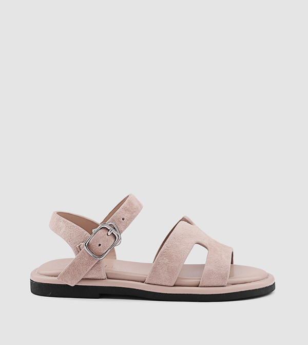 Cut-Out Detail Ankle Loop Flat Sandals