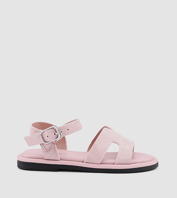 Cut-Out Detail Ankle Loop Flat Sandals