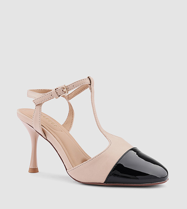 Color Block Ankle Strap Pumps