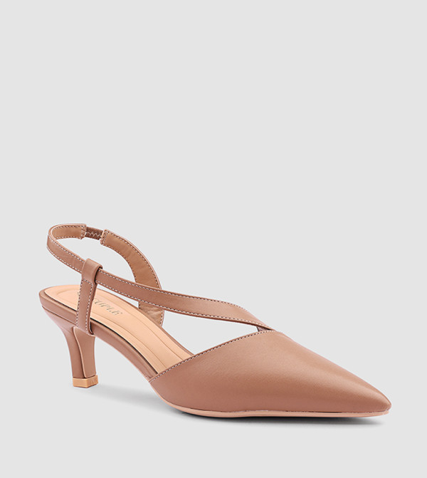 Solid Pointed Toe Slingback Pumps