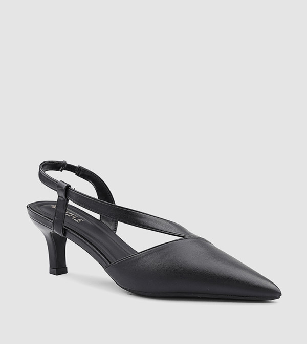 Solid Pointed Toe Slingback Pumps