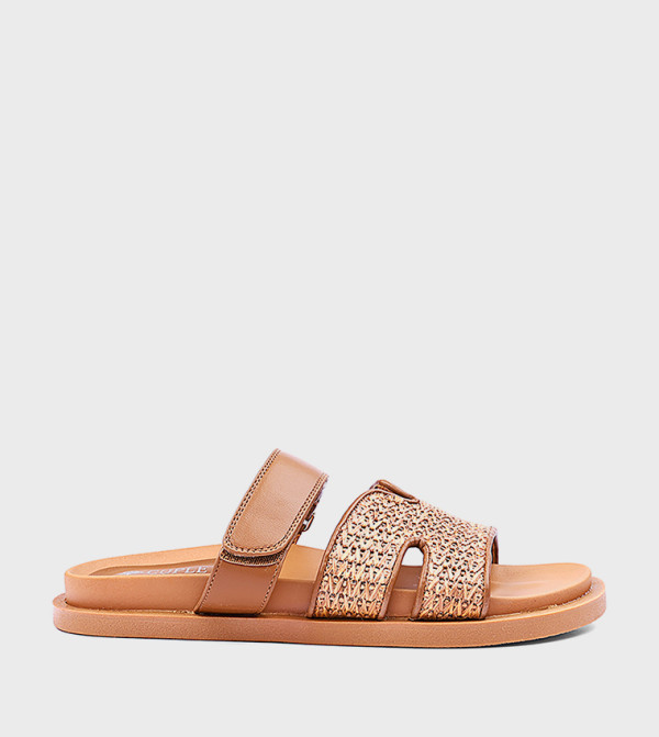 Raffia Strap Flat Sandals