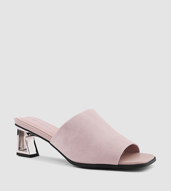 Solid Open Toe Heel Sandals