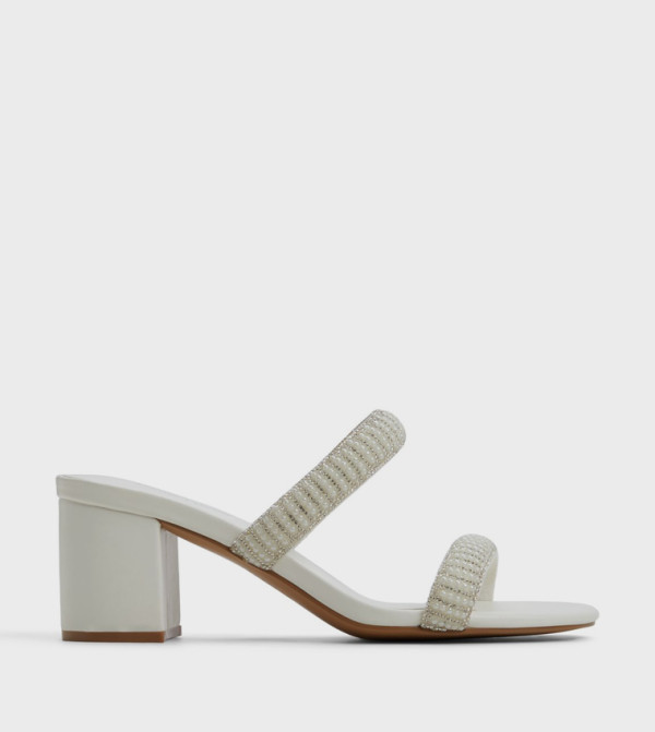 CALIANAA Embellished Block Heel Sandals