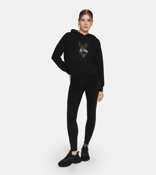 Logo Printed Long Sleeves Hoodie