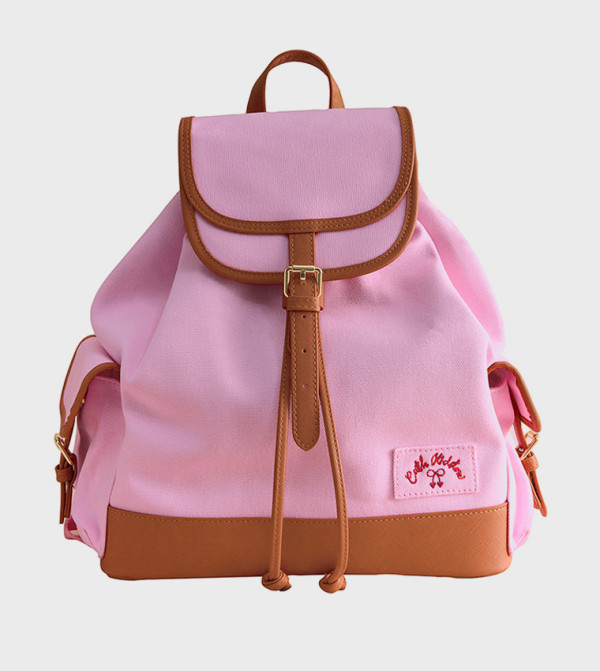 Contrast Detail Buckle Closure Backpack