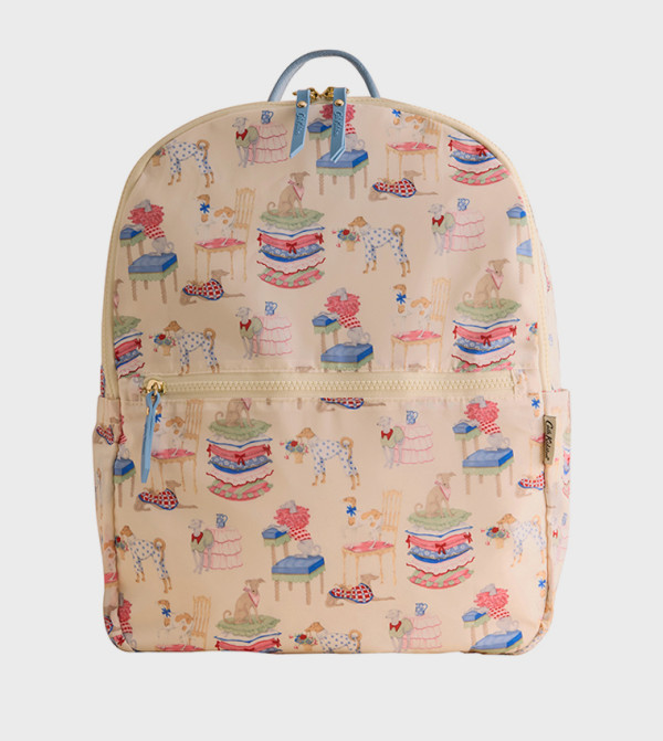 Printed Zippered Backpack