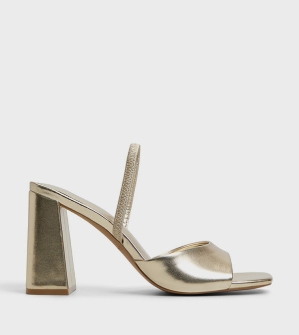 CHELLSEA Open Toe Block Heel Pumps