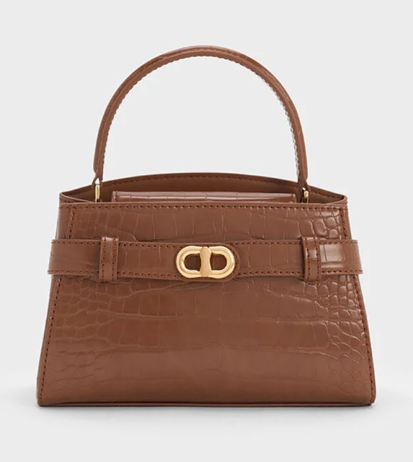 AUBRIELLA Croc Textured Handheld Bag
